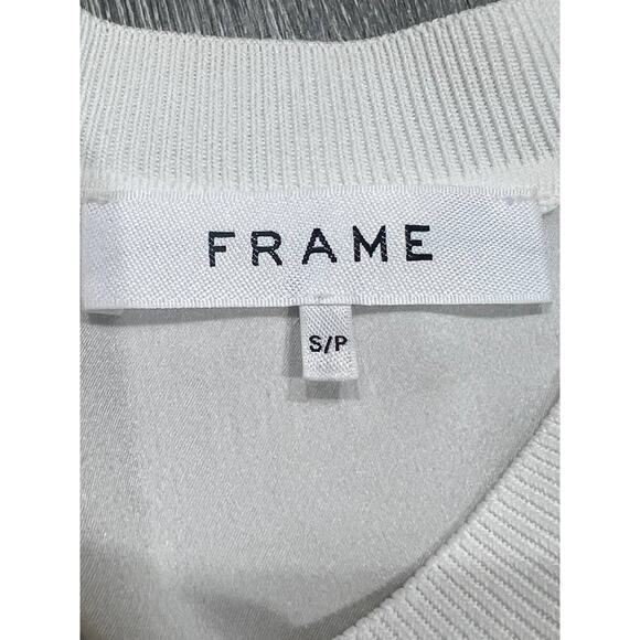Frame Oversize Silk T-Shirt In Off White Lightweight Medium A003757 - Picture 8 of 9
